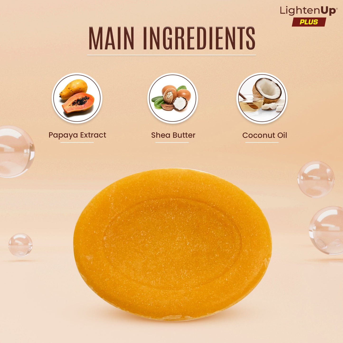 LightenUp Plus Glycerin Bathing Bar with 4% Shea Butter & Papaya Fruit