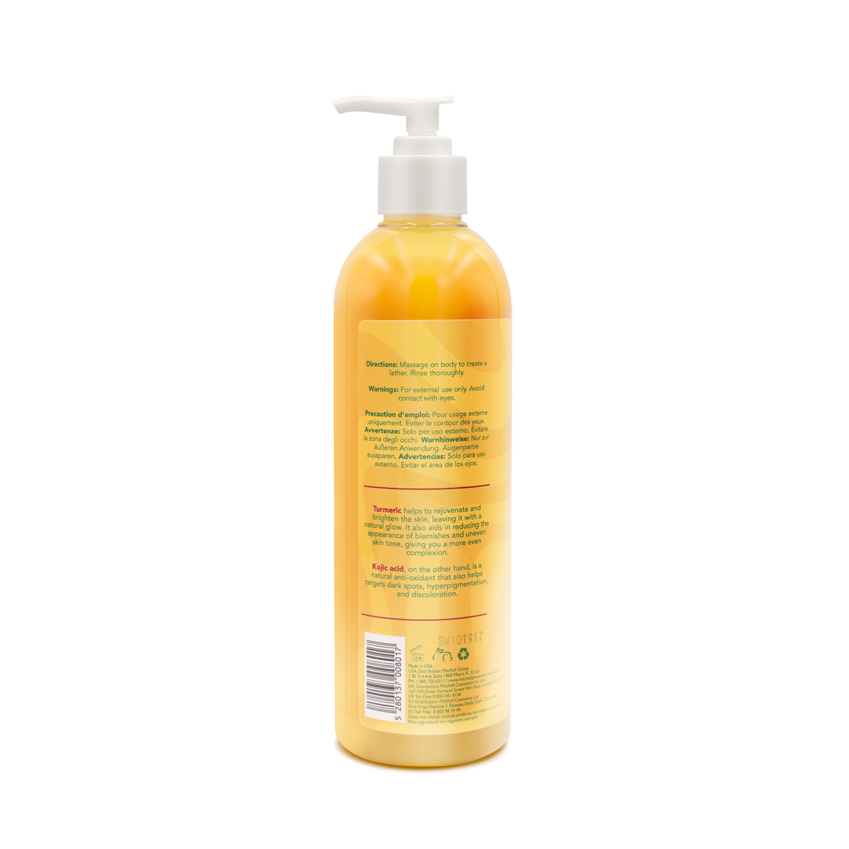 Organic Extract Turmeric Body Wash With Kojic Acid 473ml